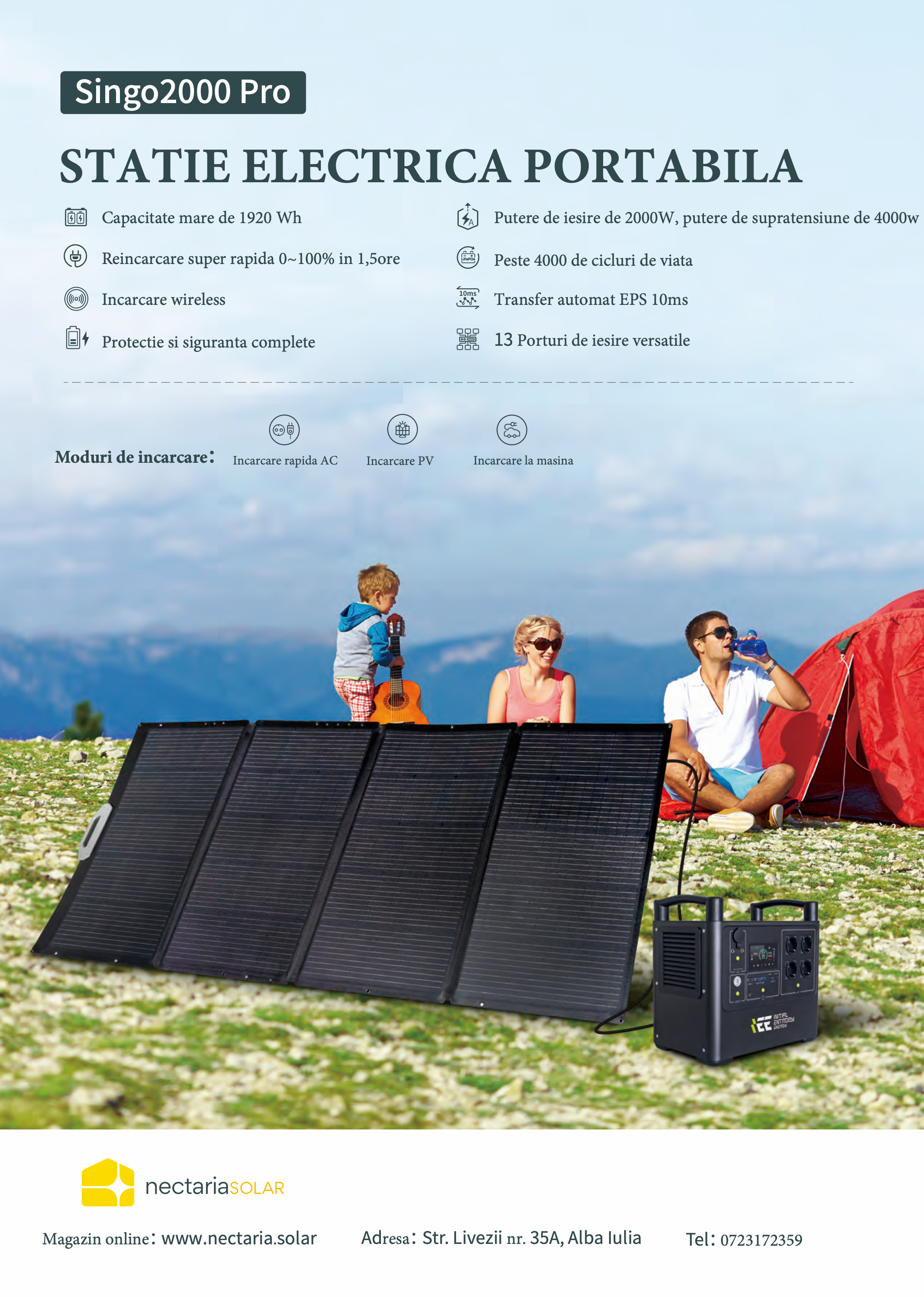 GENERATOR SOLAR PORTABIL 2+2 KW             IN STOC