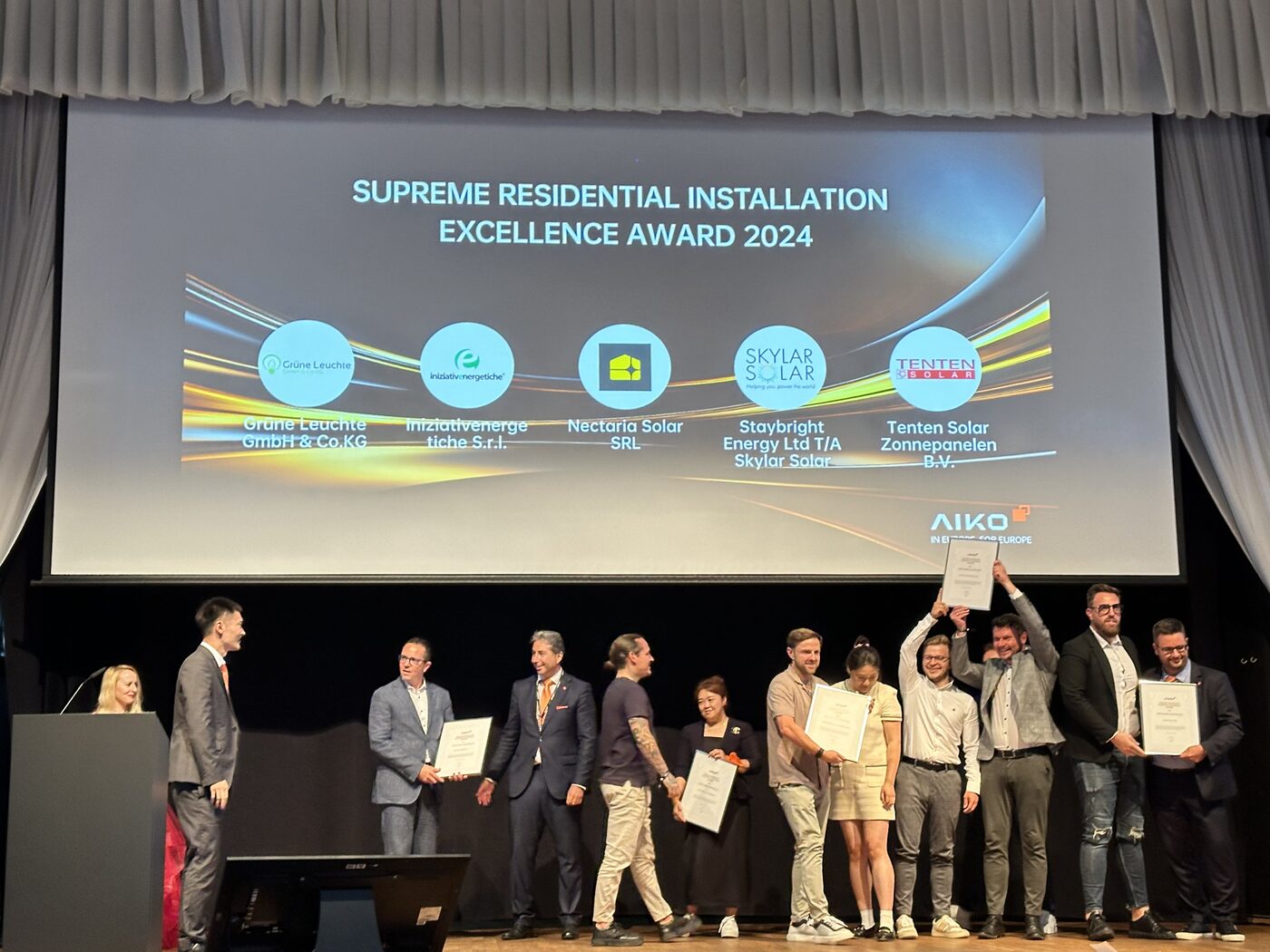 Nectaria Solar, premiată de AIKO cu Supreme Residential Installation Excellence Award 2024